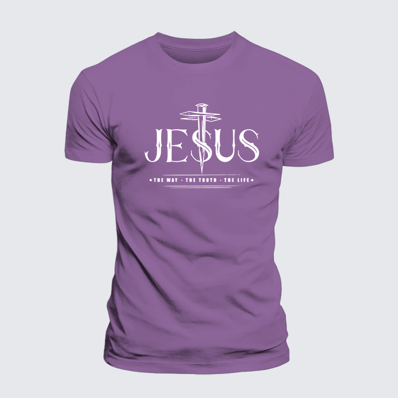 Jesus The Way The Truth The Life Jesus God Christian Premium Mercerized Cotton Tee