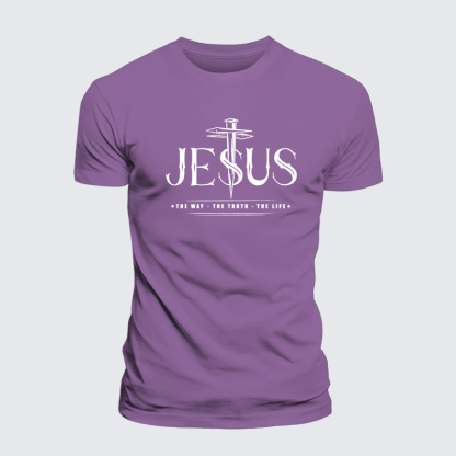 Jesus The Way The Truth The Life Jesus God Christian Premium Mercerized Cotton Tee