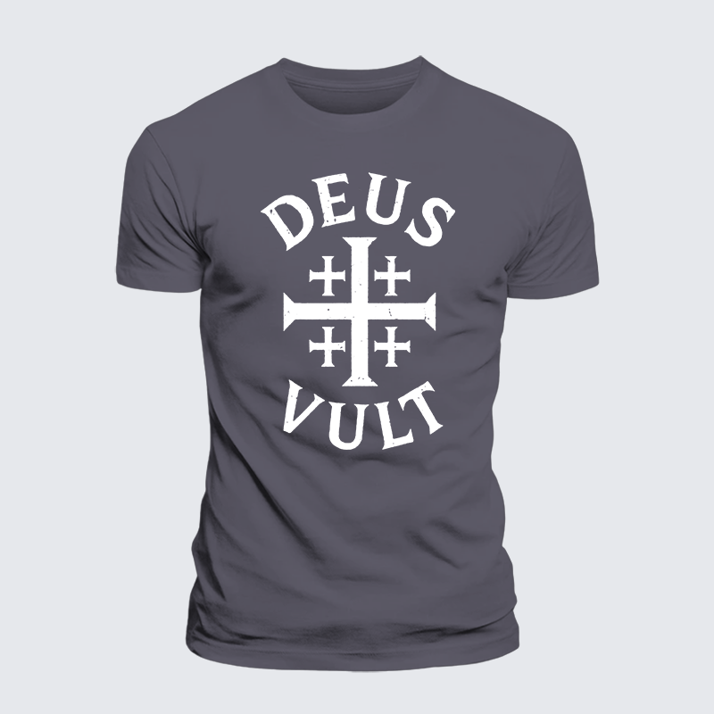 Deus Vult Jesus God Christian Premium Mercerized Cotton Tee