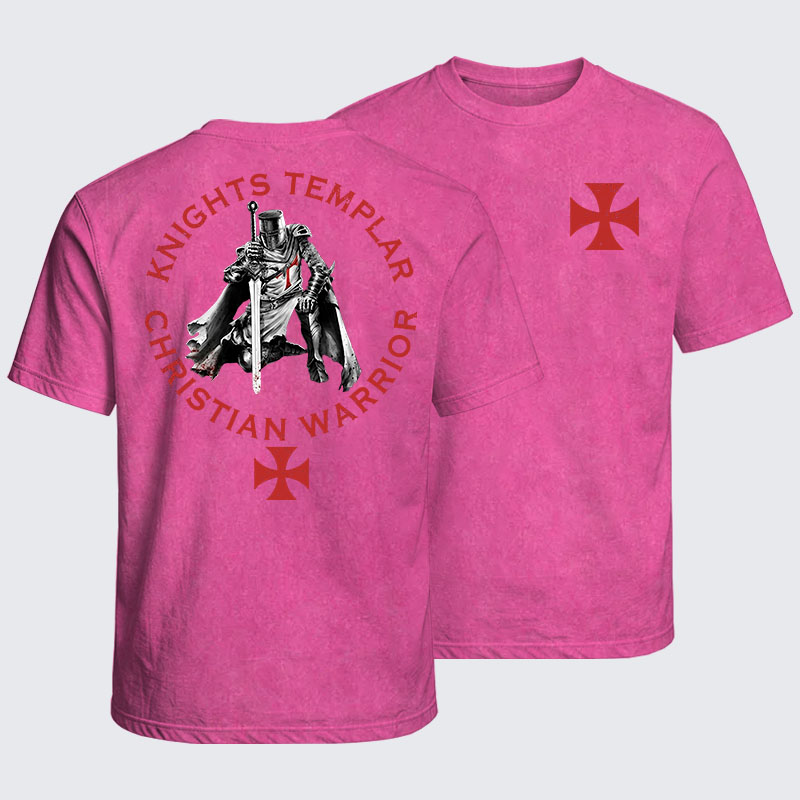 Washed T-Shirt - Knights Templar Templar Cross Crusader Knight