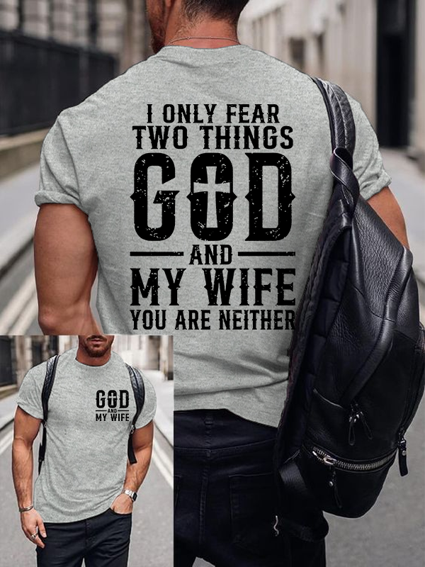 God & My Wife Jesus God Christian Cotton T-Shirt