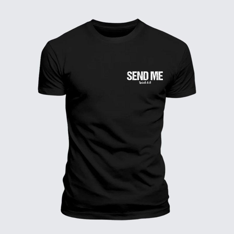 Isaiah 6:8 - SEND ME Jesus God Christian Premium Mercerized Cotton Tee
