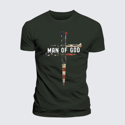 Man Of God Jesus God Christian Premium Mercerized Cotton Tee