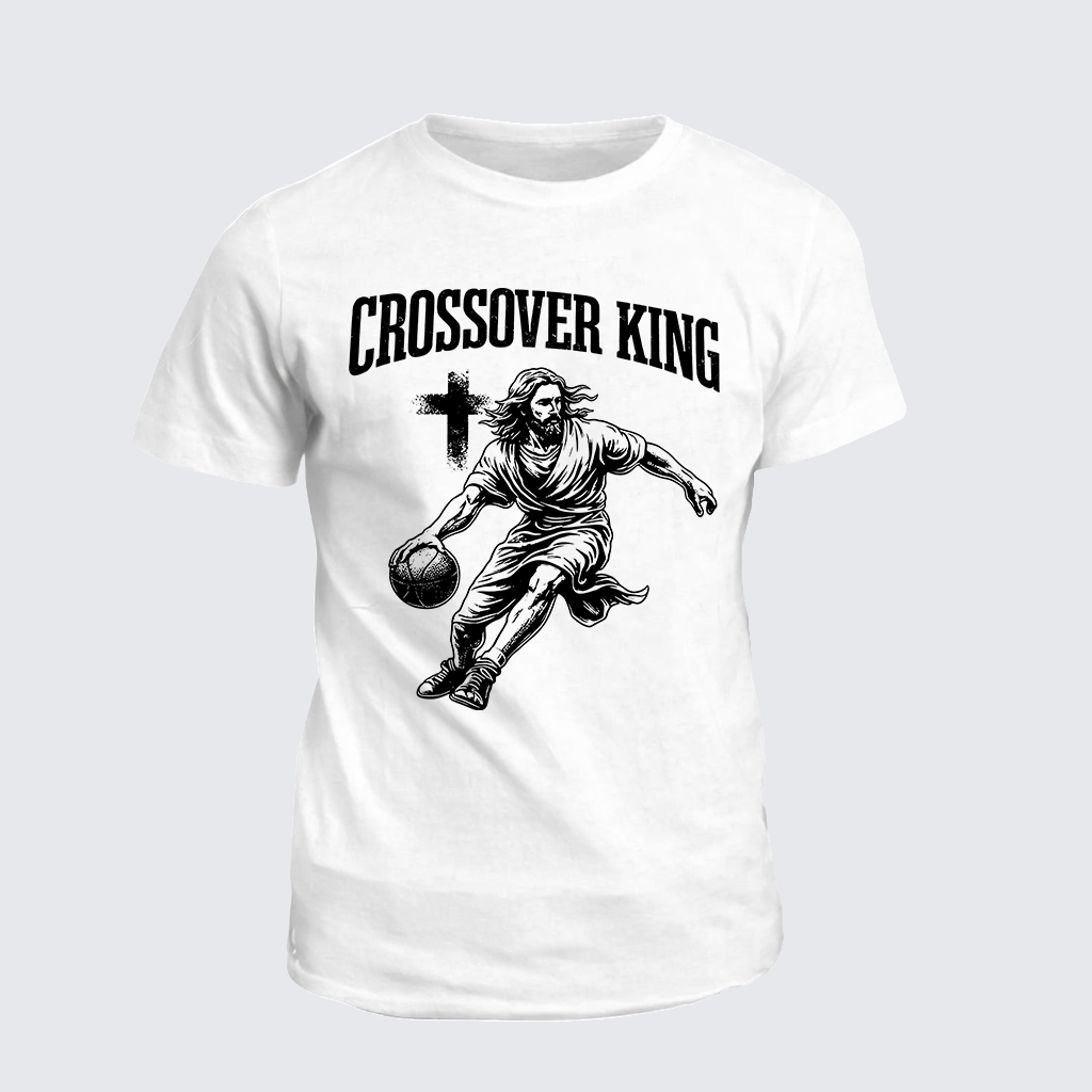 Crossover King Jesus God Christian Cotton T-Shirt