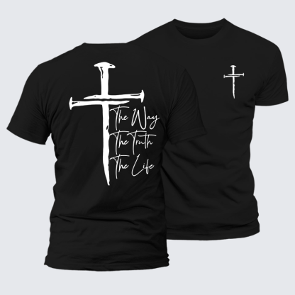 Jesus The Way The Truth The Life Jesus God Christian Premium Mercerized Cotton Tee