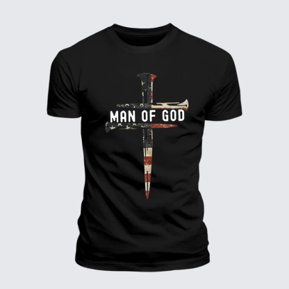 Man Of God Jesus God Christian Premium Mercerized Cotton Tee