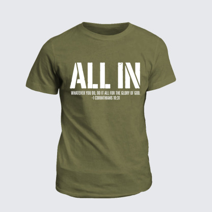 Classic Cotton Tee -  Be Strong And Courageous Joshua 1:9
