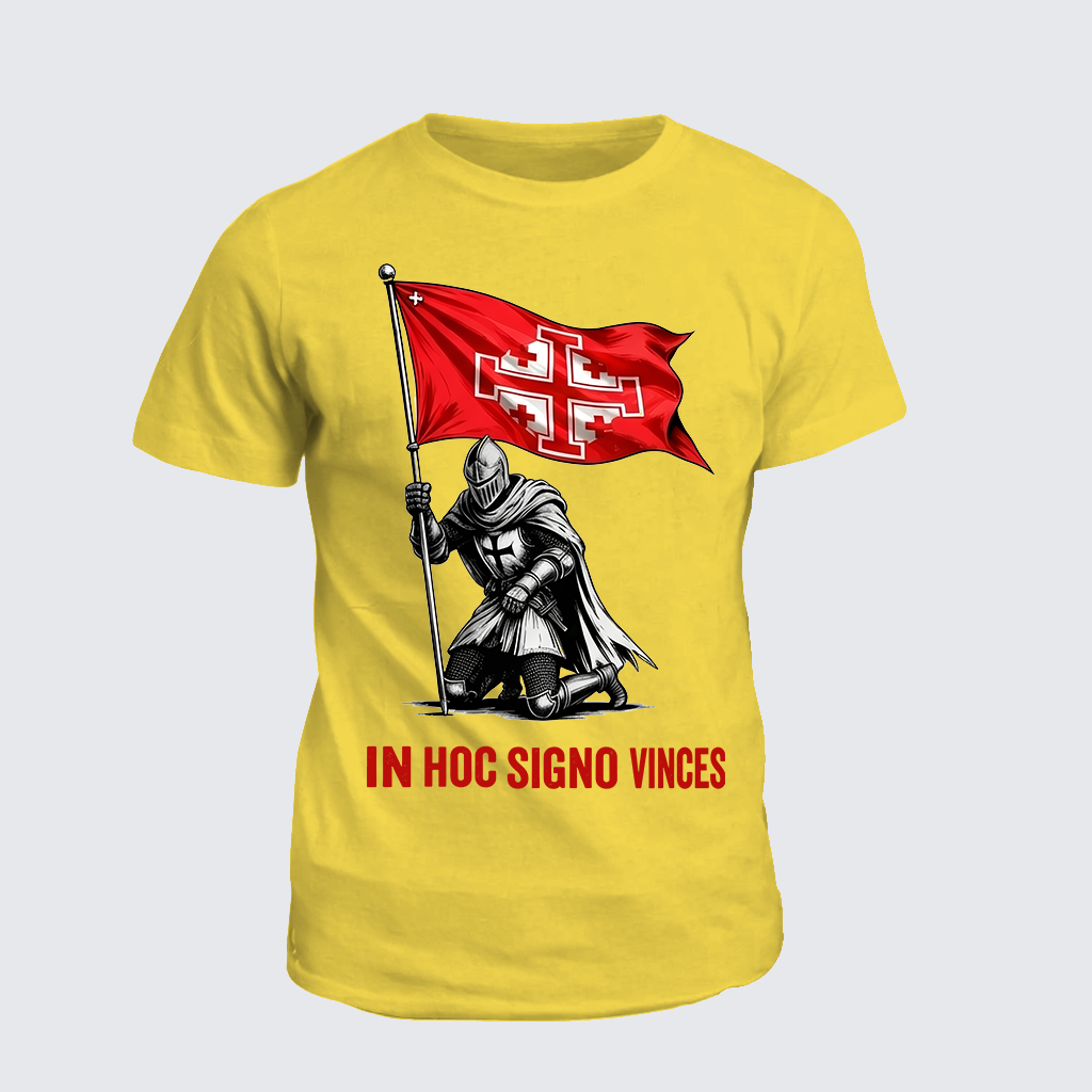 In Hoc Signo Vinces Jesus God Christian Cotton T-Shirt
