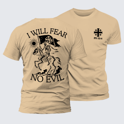 I Will Fear Jesus God Christian Premium Mercerized Cotton Tee