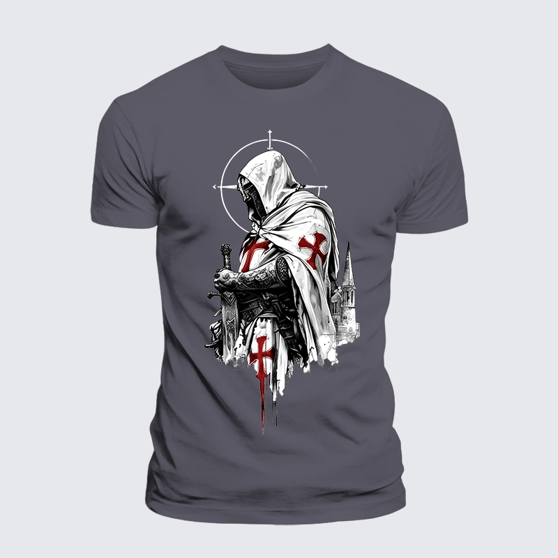 Crusader Spirit Jesus God Christian Premium Mercerized Cotton Tee