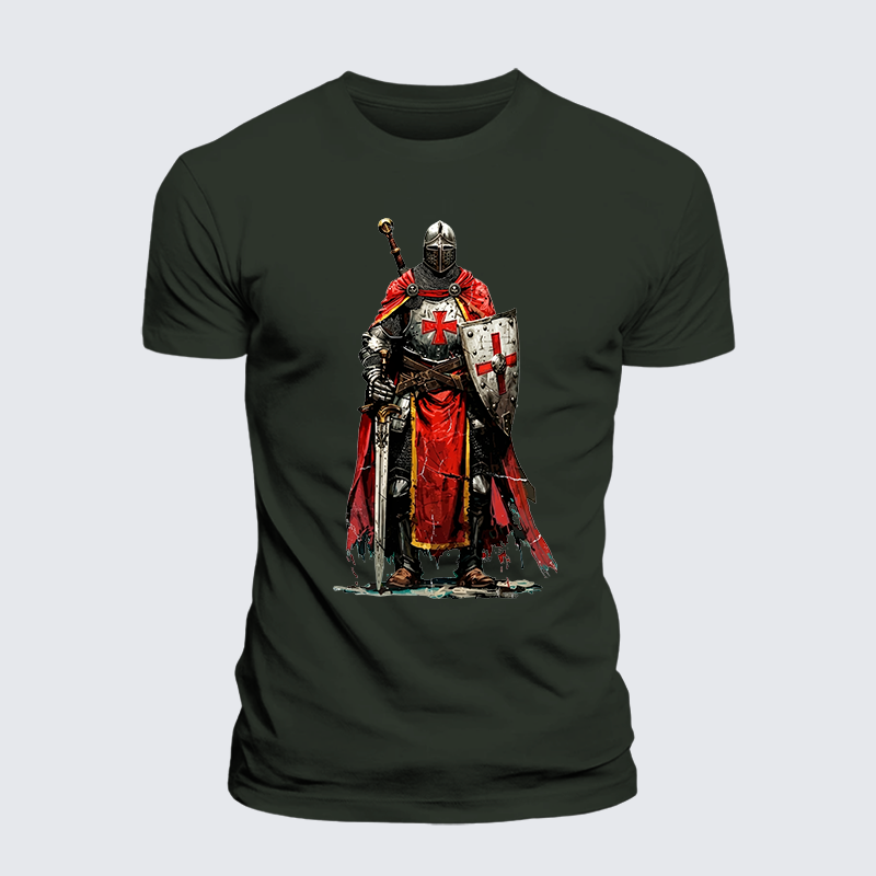 Crusaders Jesus God Christian Premium Mercerized Cotton Tee