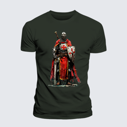 Crusaders Jesus God Christian Premium Mercerized Cotton Tee