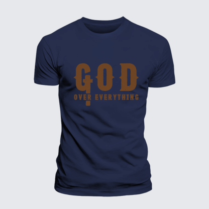 God over Everything Jesus God Christian Premium Mercerized Cotton Tee