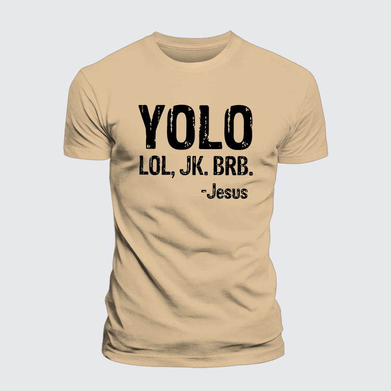 Yolo Lol Jk Brb Jesus Jesus God Christian Premium Mercerized Cotton Tee