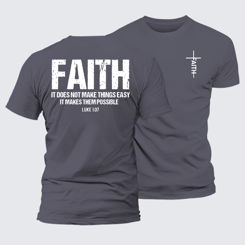 Faith Jesus God Christian Premium Mercerized Cotton Tee