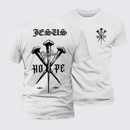 Only Human Hpoe Jesus God Christian Premium Mercerized Cotton Tee