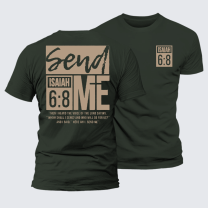 Send Me  Jesus God Christian Premium Mercerized Cotton Tee