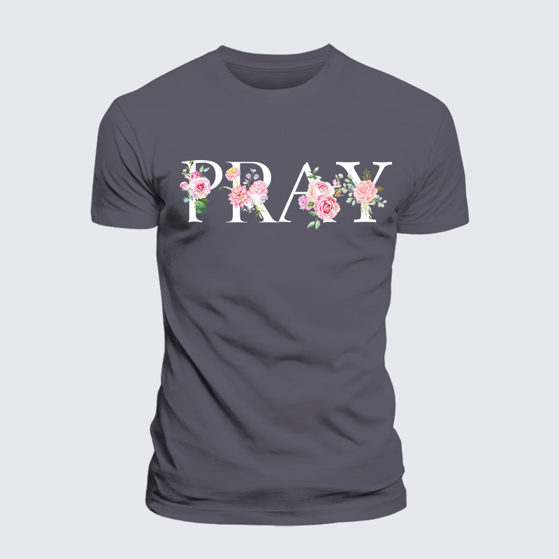 Pray Jesus God Christian Premium Mercerized Cotton Tee