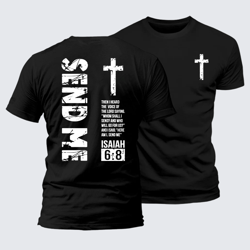 Send Me Isaiah 6:8 Jesus God Christian Cotton T-Shirt