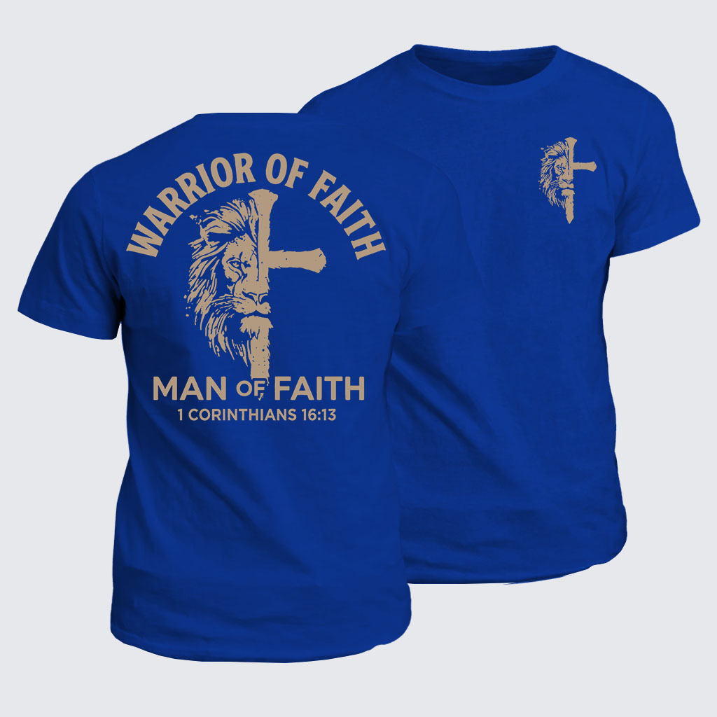 Man of Faith Jesus God Christian Cotton T-Shirt
