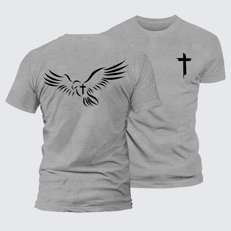 Wings Like Eagles Jesus God Christian Cotton T-Shirt