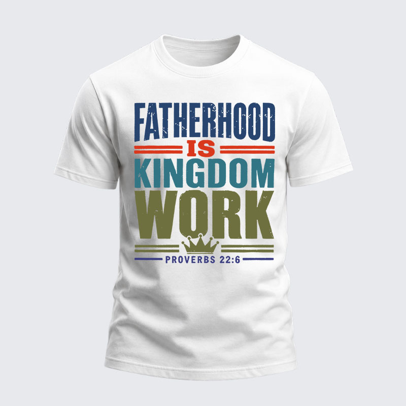 Heavyweight Cotton Tee - Fatherhood is Kingdom Work