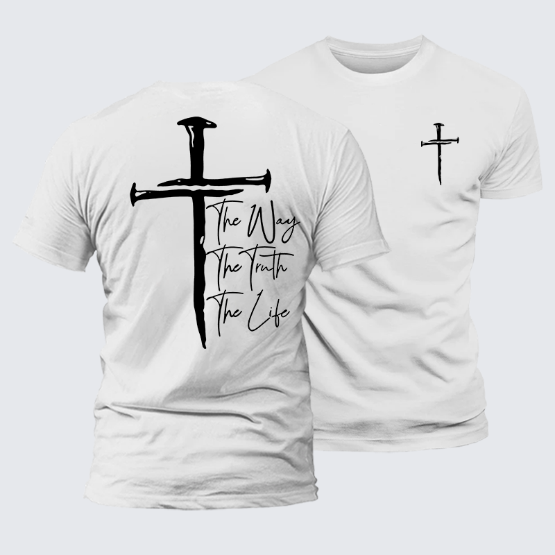 Jesus The Way The Truth The Life Jesus God Christian Premium Mercerized Cotton Tee