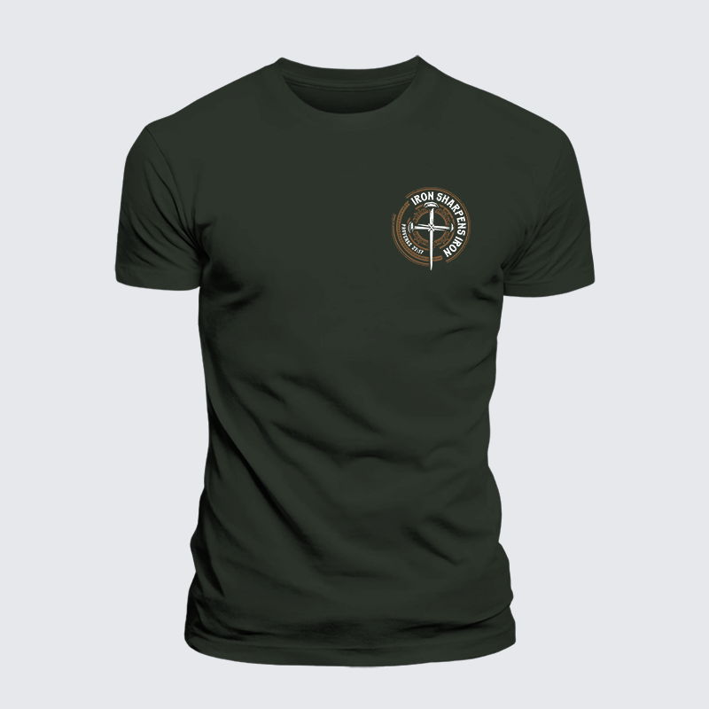Iron Sharpens Iron - Proverbs 27:17 Jesus God Christian Premium Mercerized Cotton Tee