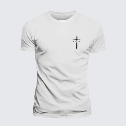 Faith Cross Jesus God Christian Premium Mercerized Cotton Tee