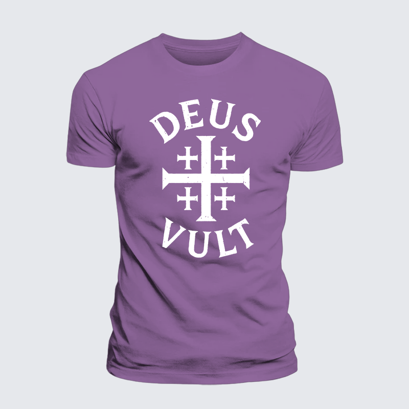 Deus Vult Jesus God Christian Premium Mercerized Cotton Tee