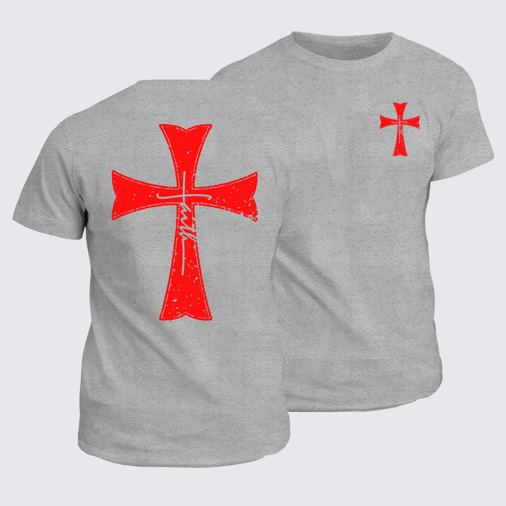 Knights Templar Crusader Cross Jesus God Christian Cotton T-Shirt