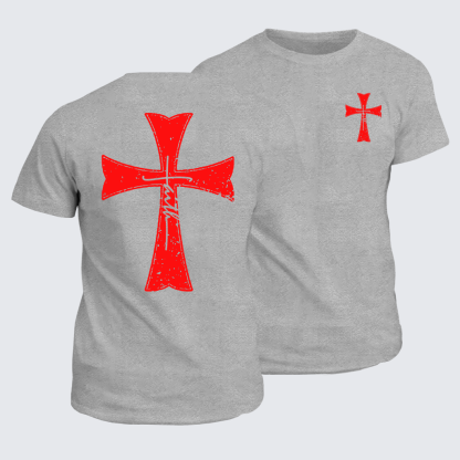 Knights Templar Crusader Cross Jesus God Christian Cotton T-Shirt