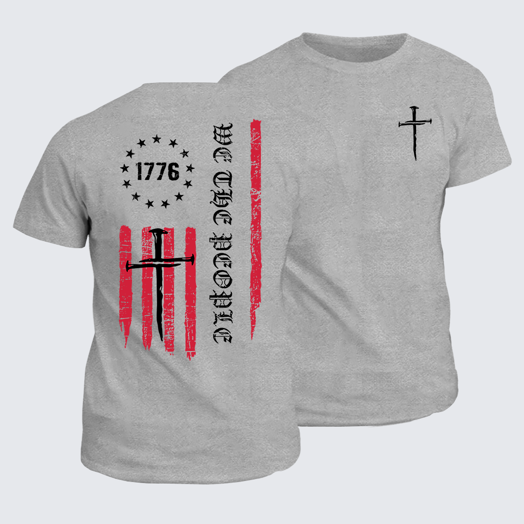 We The People  Flag Cross Jesus God Christian Cotton T-Shirt