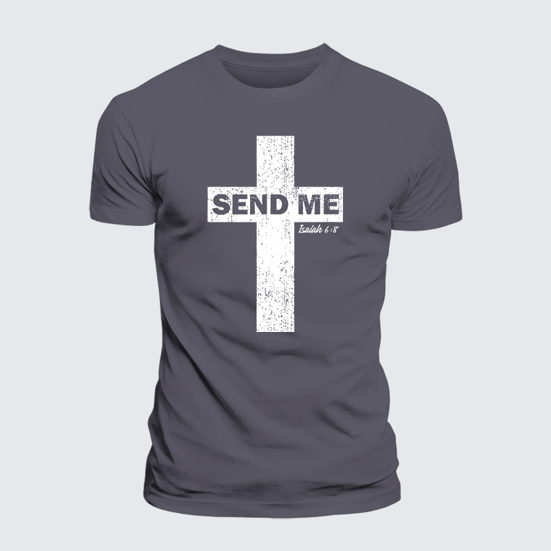 Send Me Isaiah 6:8 Jesus God Christian Premium Mercerized Cotton Tee