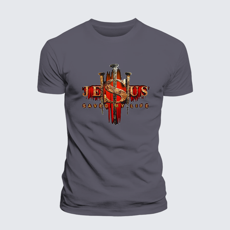 Jesus Saved My Life Jesus God Christian Premium Mercerized Cotton Tee