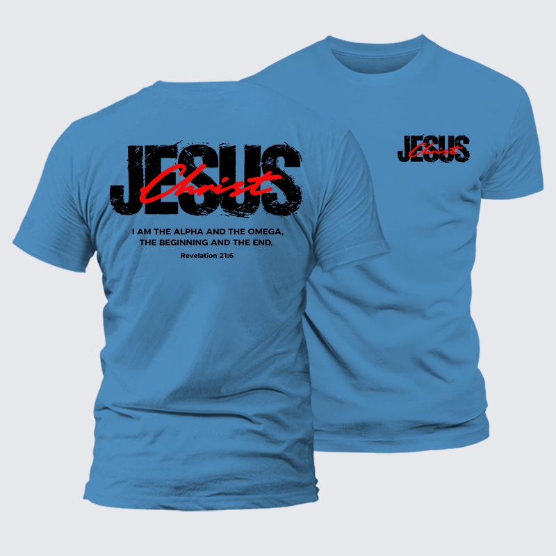 I Am The Alpha And Omega  Jesus God Christian Premium Mercerized Cotton Tee