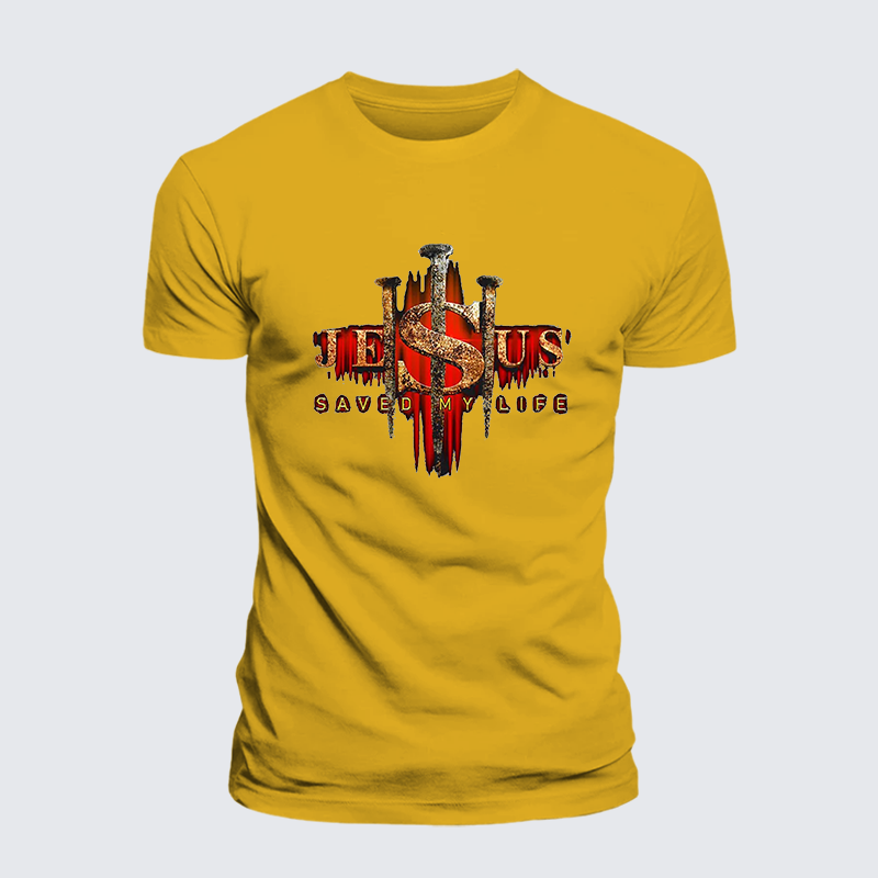 Jesus Saved My Life Jesus God Christian Premium Mercerized Cotton Tee