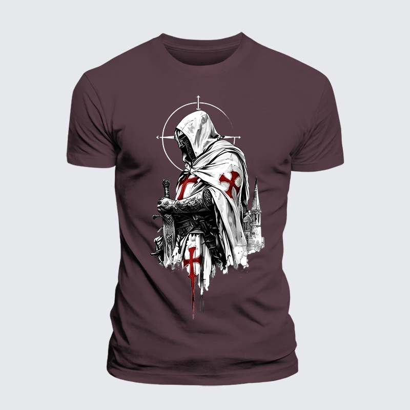 Crusader Spirit Jesus God Christian Premium Mercerized Cotton Tee