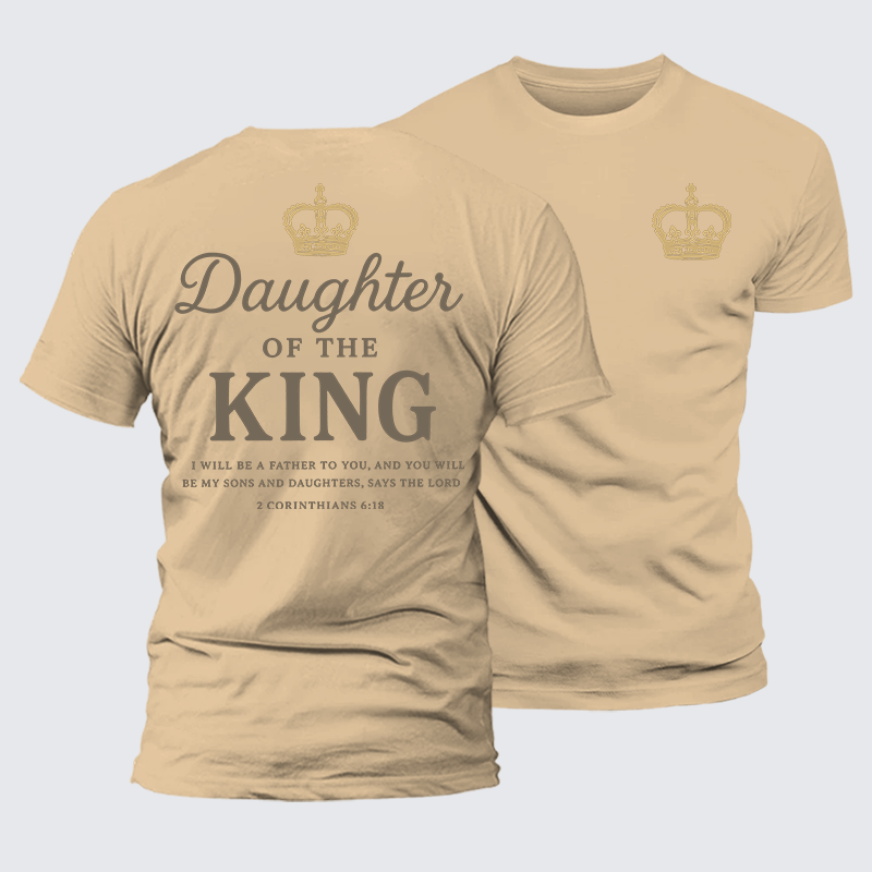 Daughter Of The King Jesus God Christian Premium Mercerized Cotton Tee