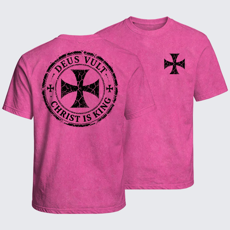 Washed T-Shirt - Deus Vult Christ Is King