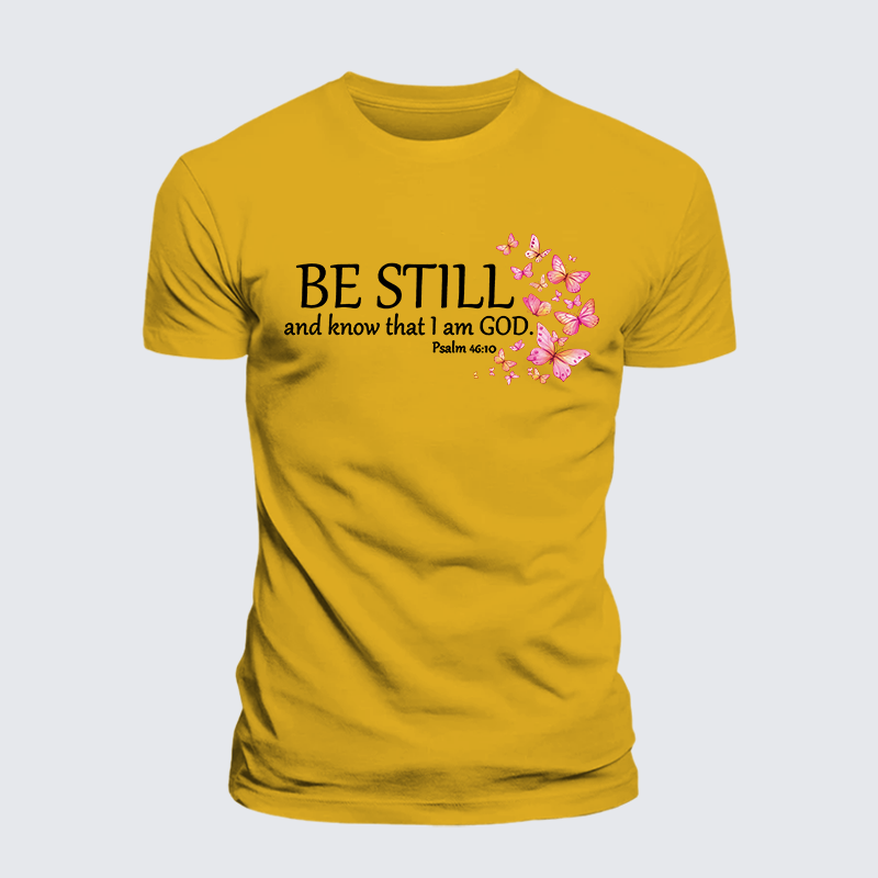 Be Still And Know That I Am God Jesus God Christian Premium Mercerized Cotton Tee