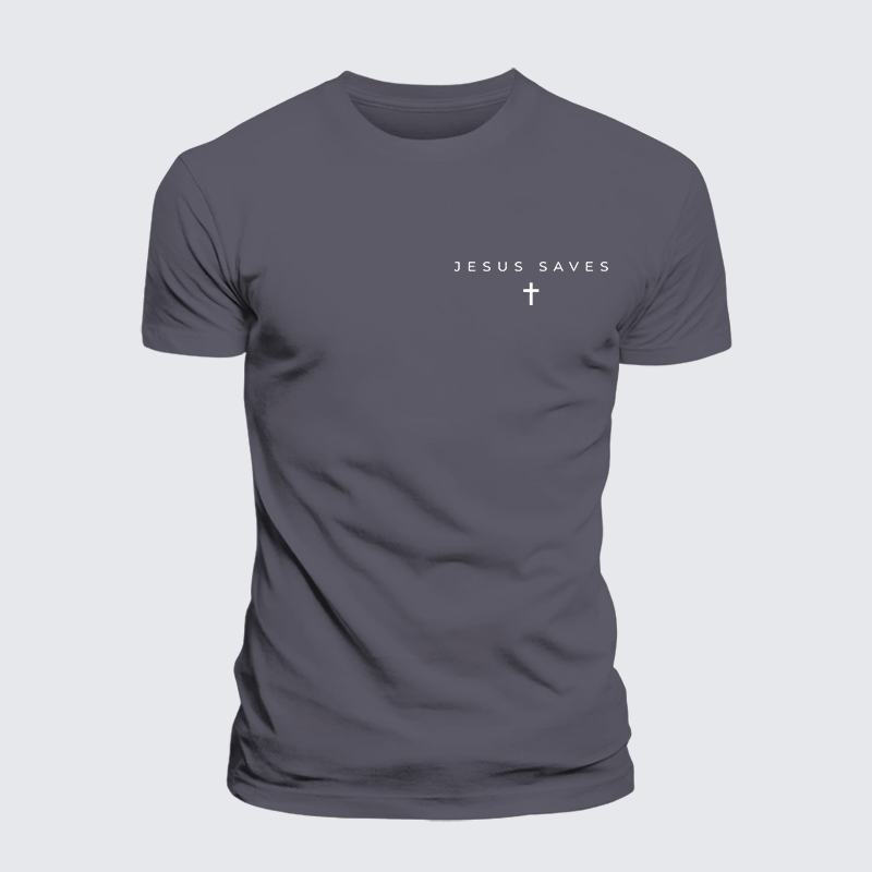 Jesus Saves Jesus God Christian Premium Mercerized Cotton Tee