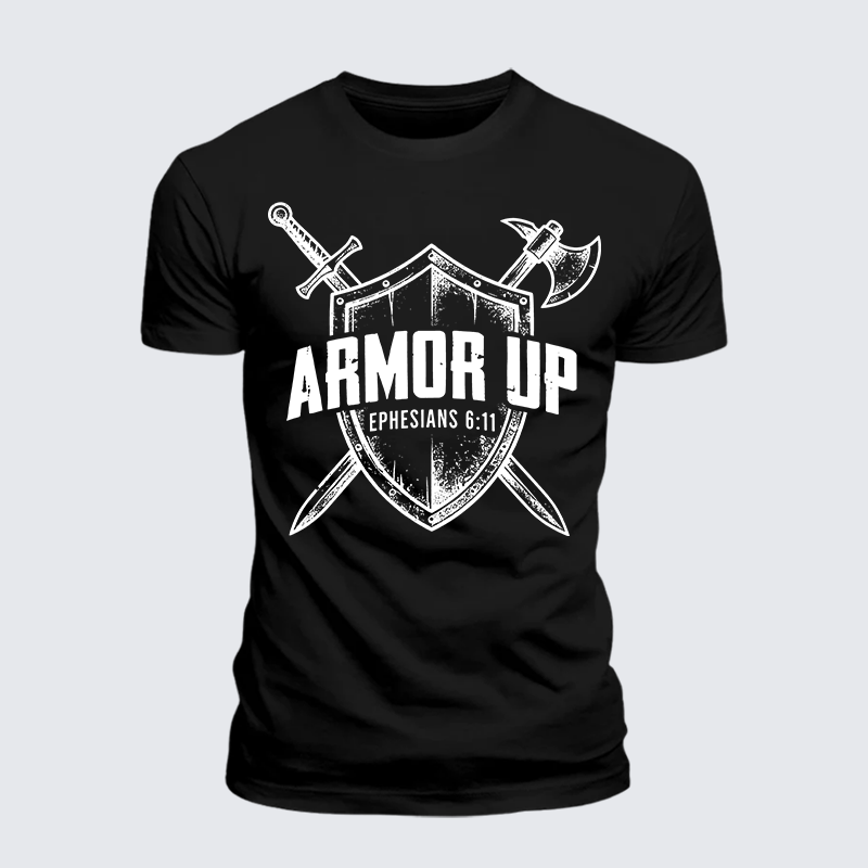 Armor Up Jesus God Christian Premium Mercerized Cotton Tee
