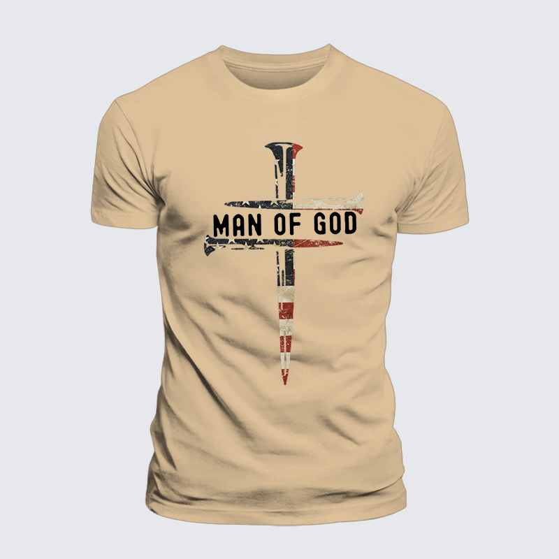 Man Of God Jesus God Christian Premium Mercerized Cotton Tee