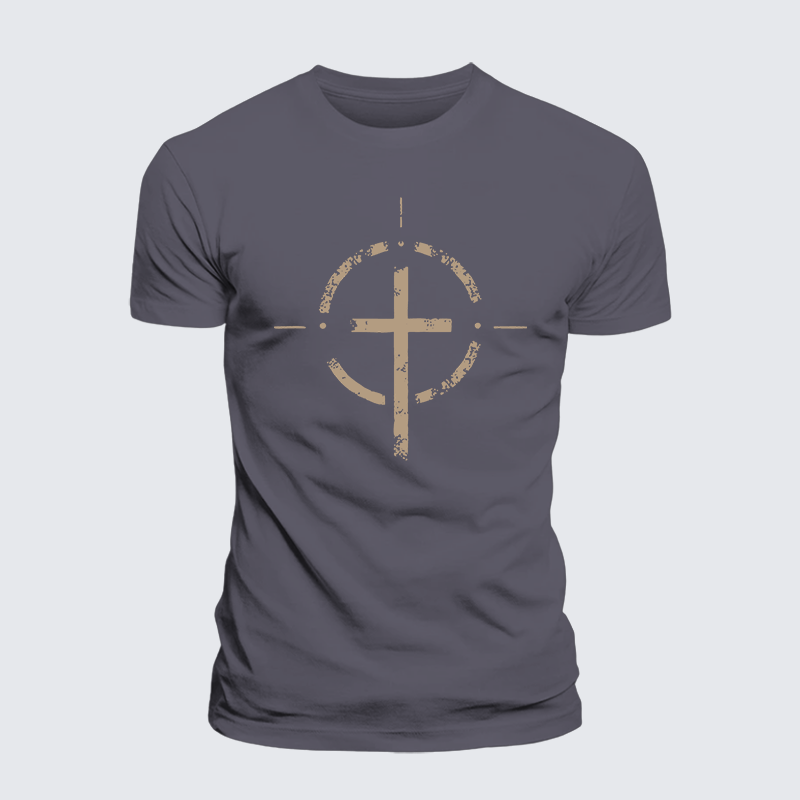 On Target With God Jesus God Christian Premium Mercerized Cotton Tee