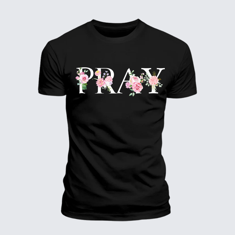 Pray Jesus God Christian Premium Mercerized Cotton Tee