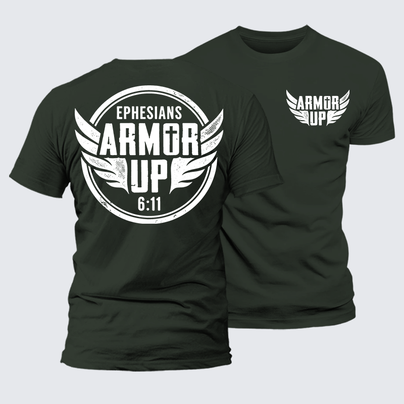 Armor Up Jesus God Christian Premium Mercerized Cotton Tee