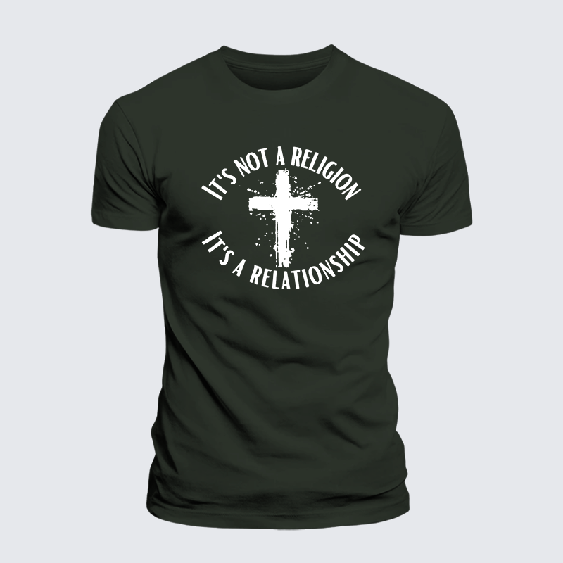It's Not A Religion It's A Relationship Jesus God Christian Premium Mercerized Cotton Tee