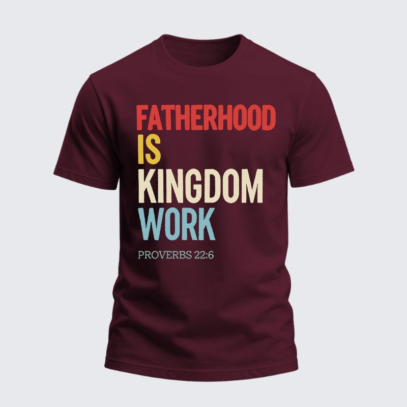 Heavyweight Cotton Tee - Fatherhood is Kingdom Work