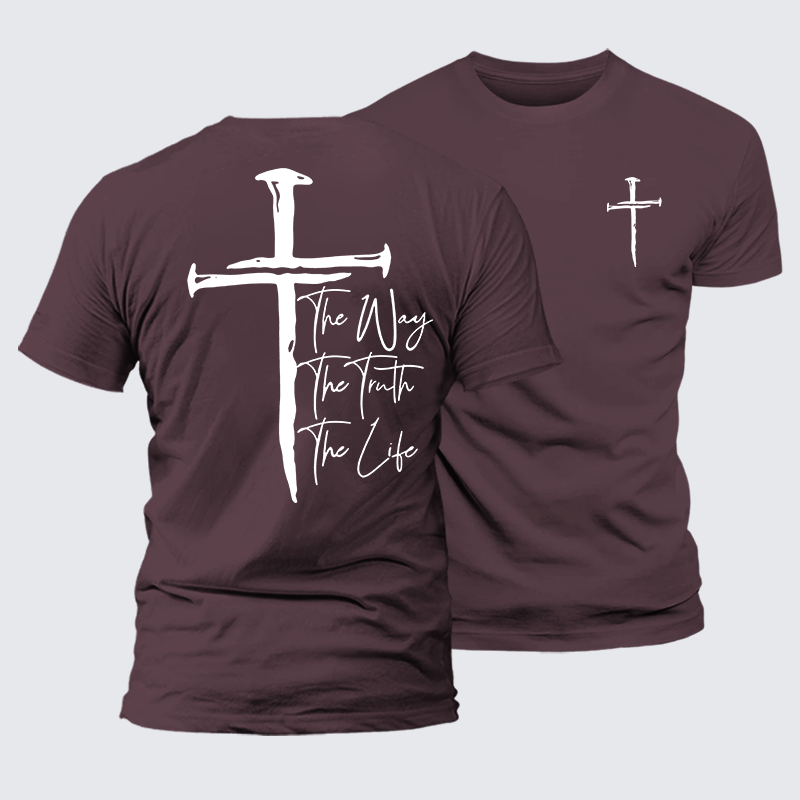 Jesus The Way The Truth The Life Jesus God Christian Premium Mercerized Cotton Tee